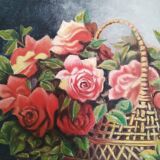 The panière with roses oil on isorel