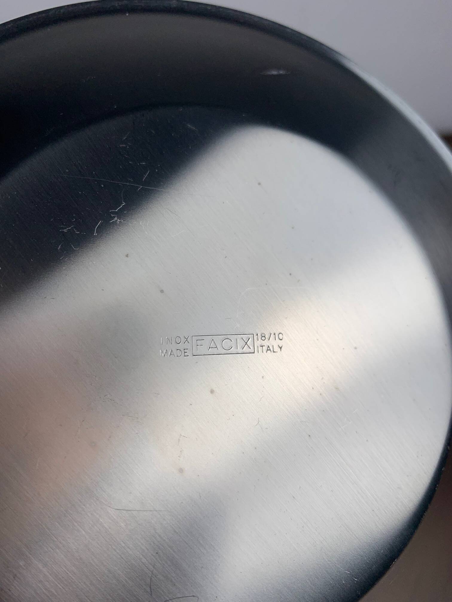Set of 6 facix stainless steel dessert plates, italy