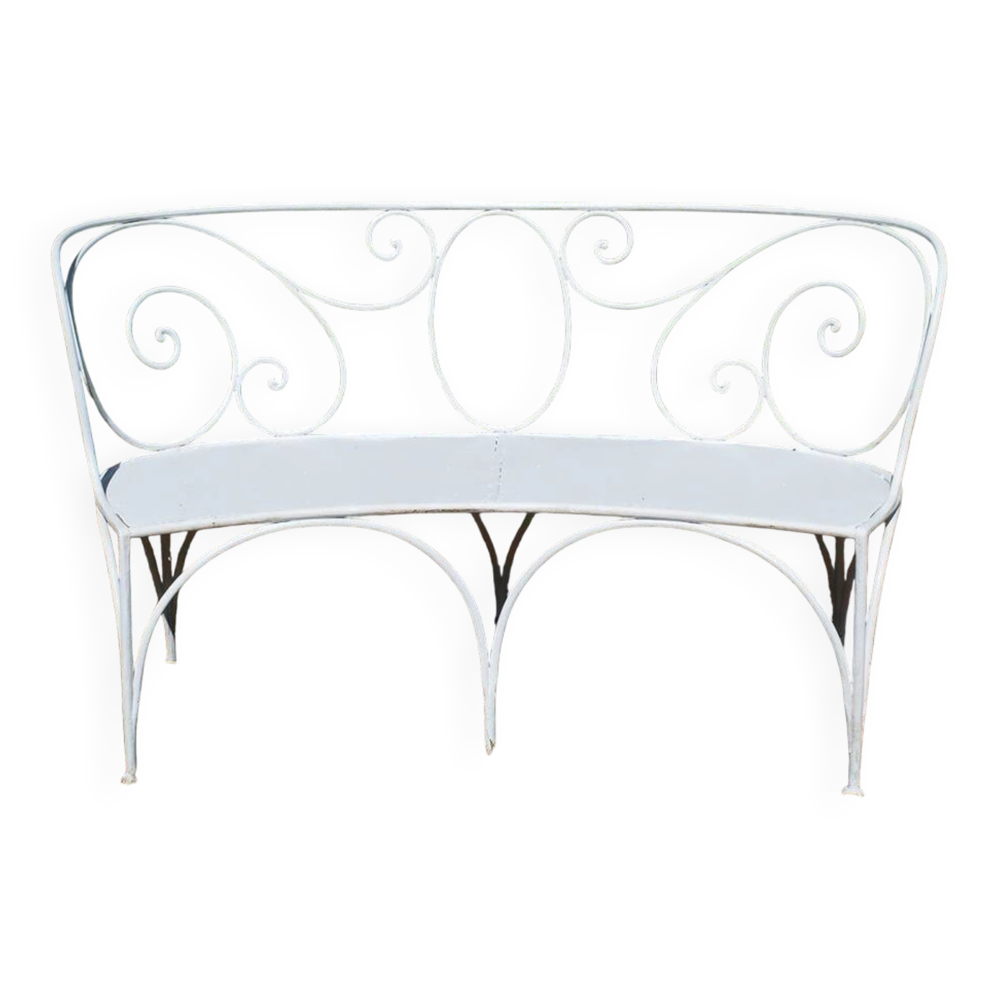 Wrought iron garden bench