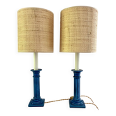 Paire de lampes "Blue Sky" en céramique, 1970