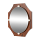Miroir octogonal en palissandre du milieu du siècle, époque Space Age, Italie années 1970
