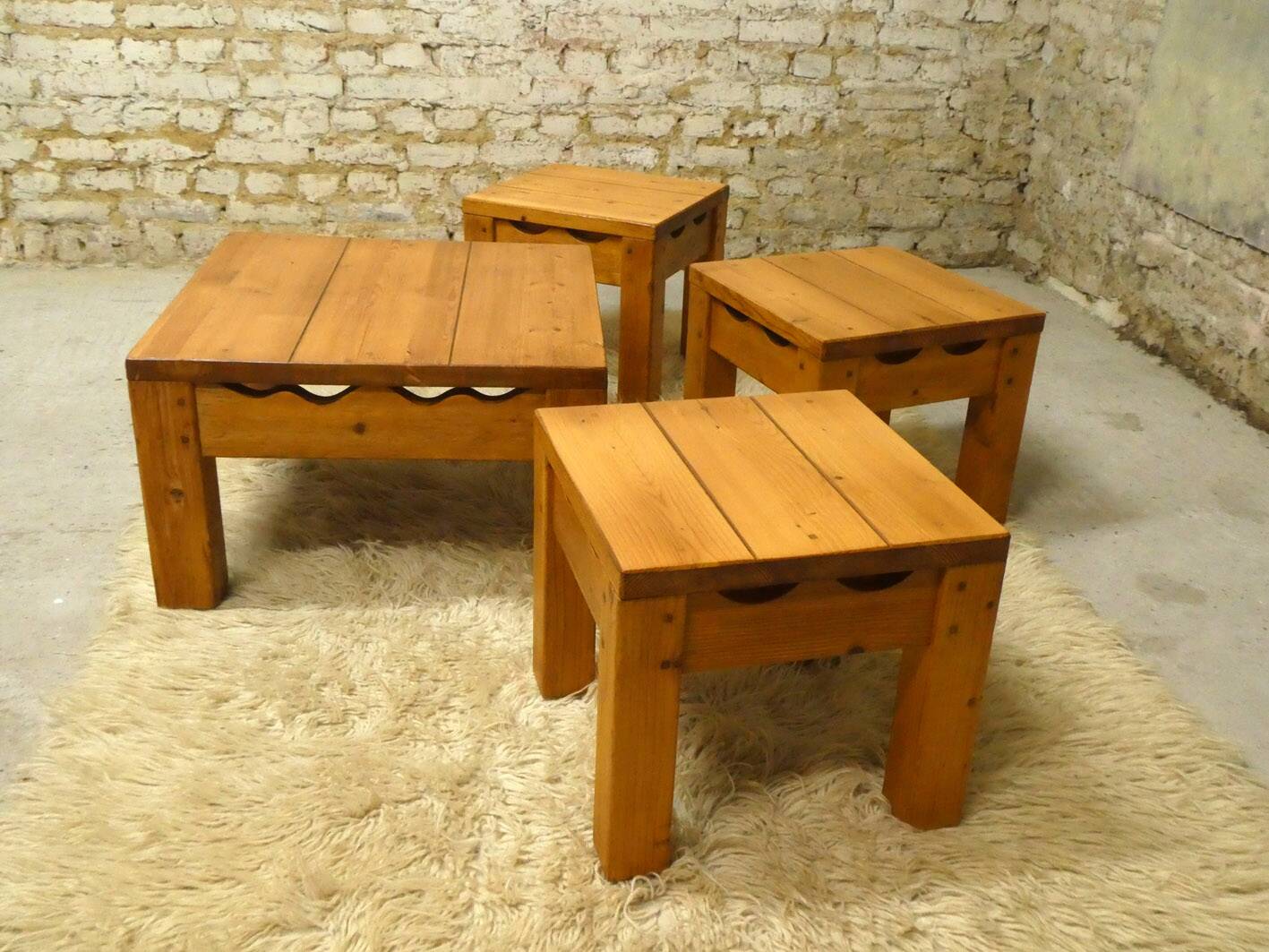 pine living room set, 1980