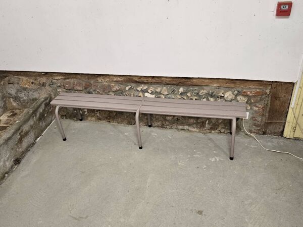 Banc d'école relooké mauve clair 1970 taille adulte