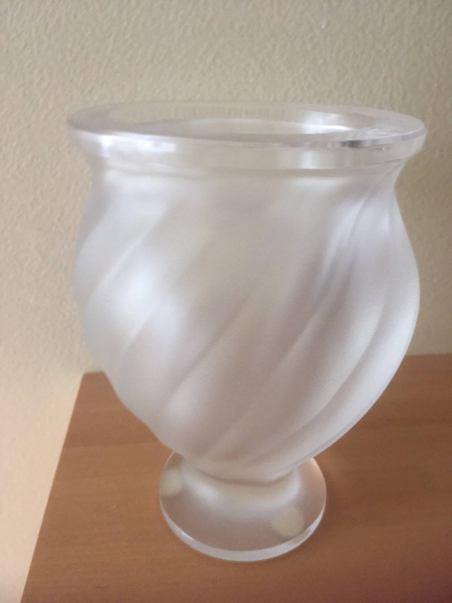 Antique crystal vase signed Lalique