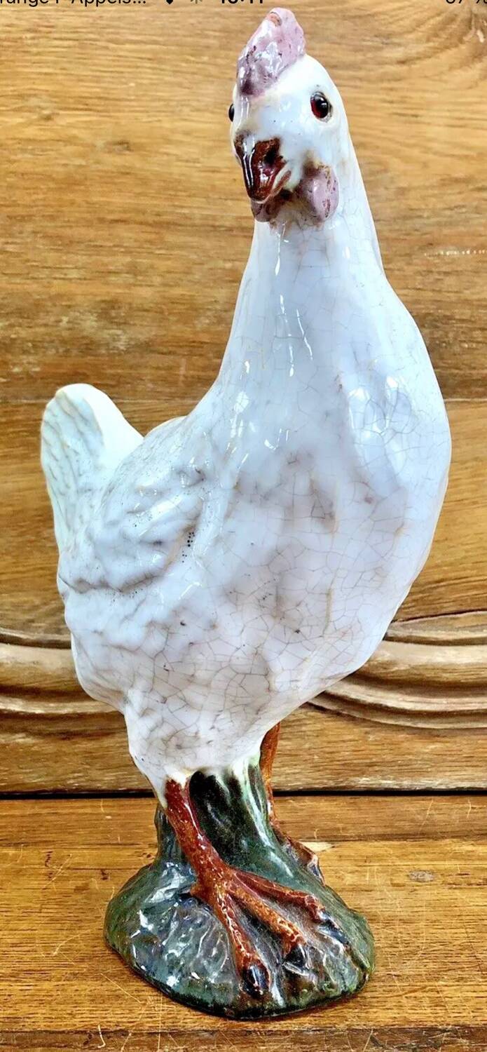 Terracotta hen Bavent XIX sulphide eyes