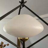 Old lamp opaline and metal house Lunel
