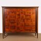 Large mahogany, oak and mother-of-pearl cabinet from the 1940s