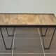 Industrial coffee table metal and solid wood
