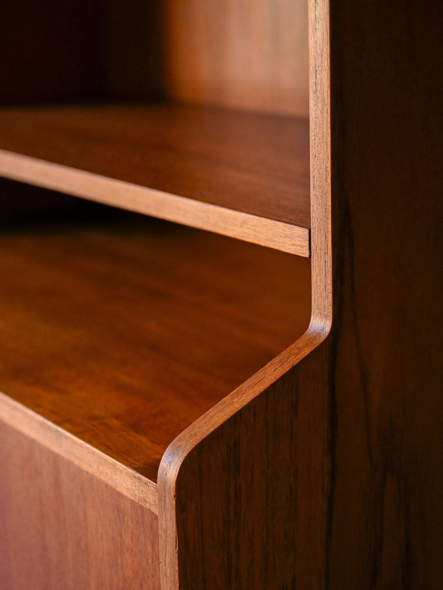 Scandinavian teak bookcase with hinged doors