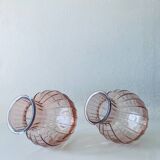 Paire de vases en verre