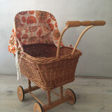 Rattan doll's pram
