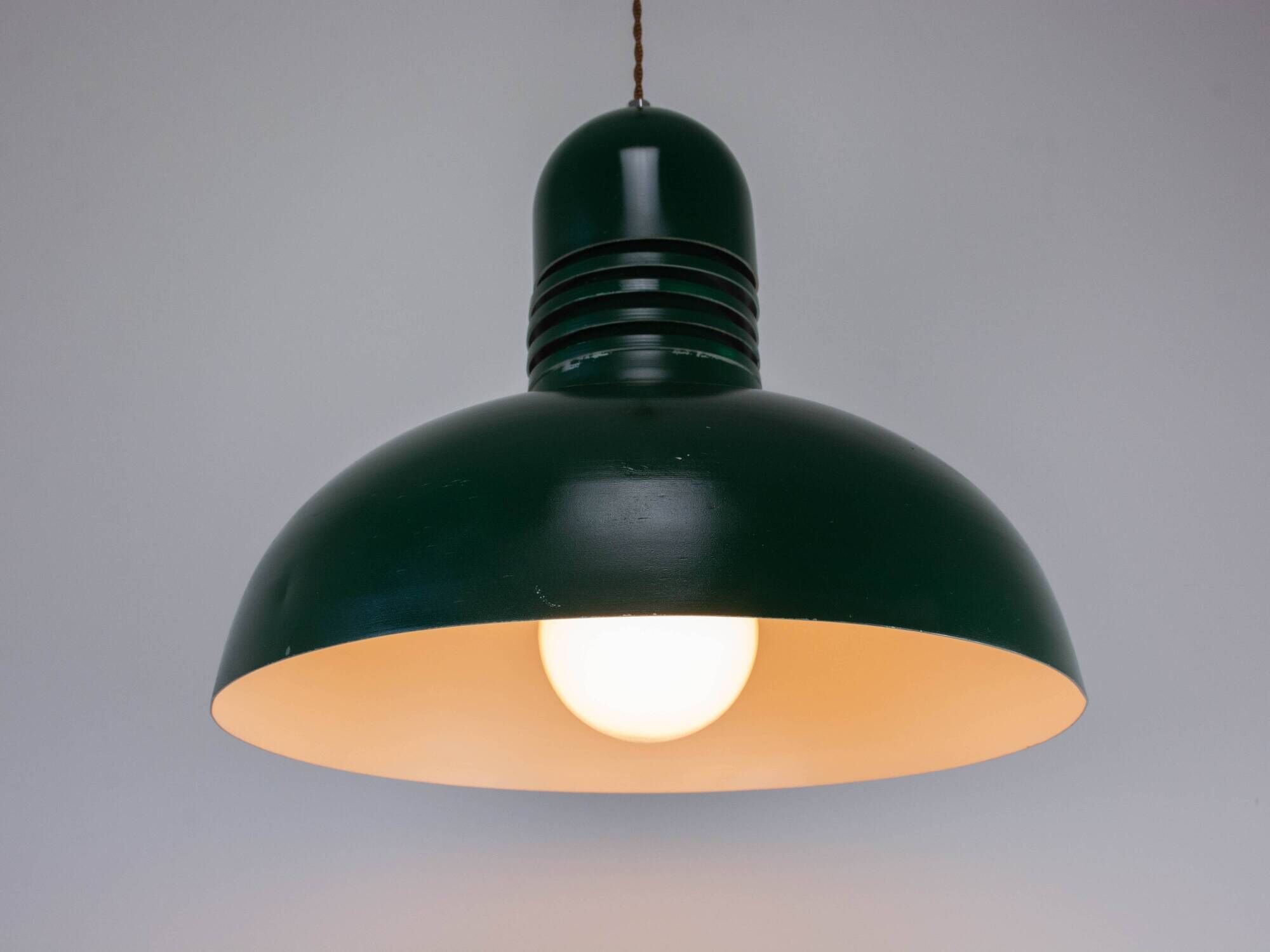 Green Vintage Industrial Metal Green Lamp produced by Sijaj Hrastnik
