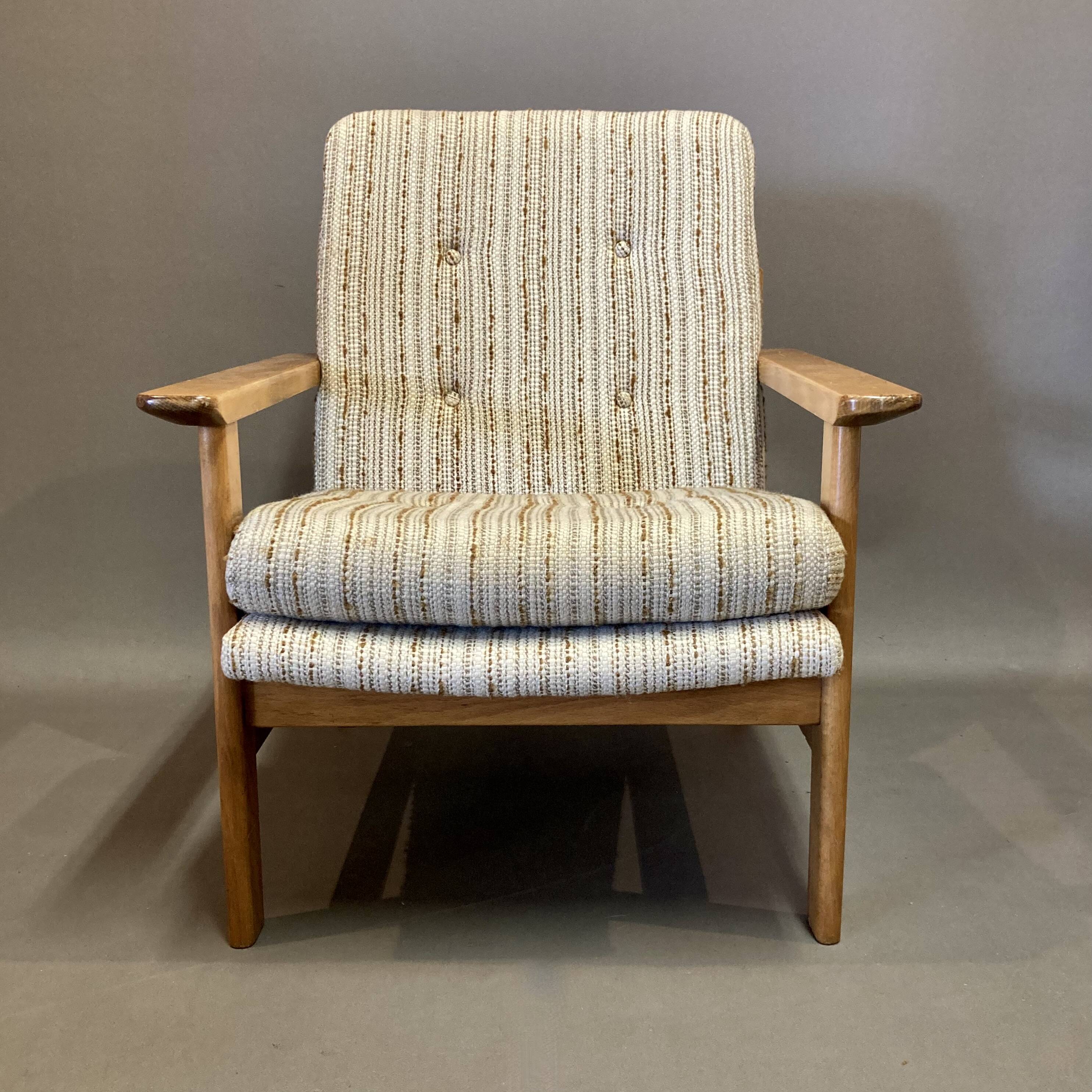 Scandinavian design wool armchair 1950.