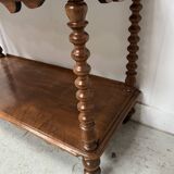 Napoleon III console table with three shelves in mahogany and veneer, 19th century