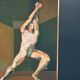 Swedish Oil on Canvas"The Discus Thrower" by Eric Elfvén,vintage and framed