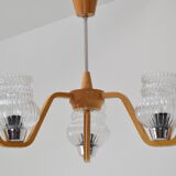 Mid-century Chandelier by Drevo humpolec,1970's.