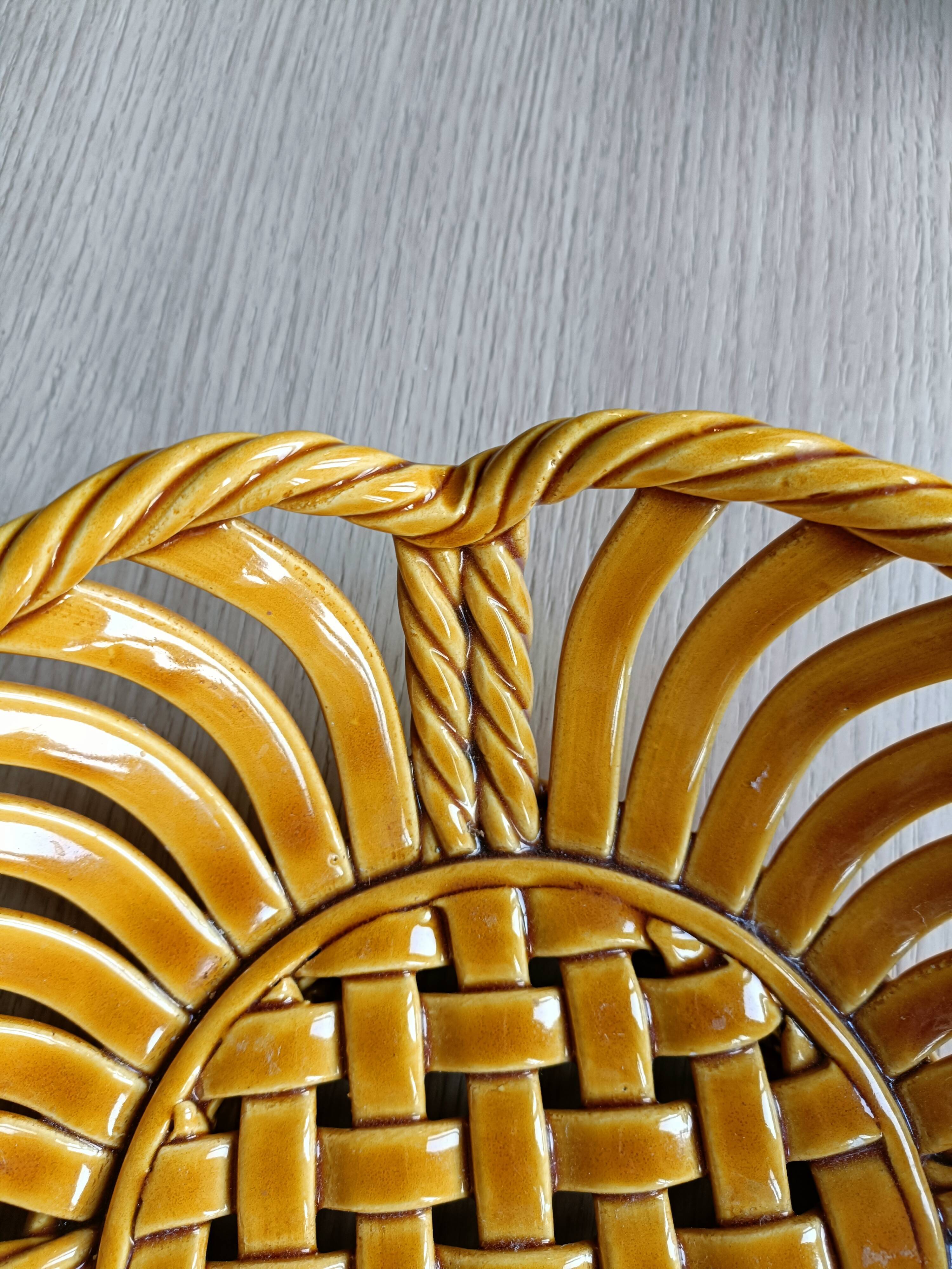 Braided earthenware basket