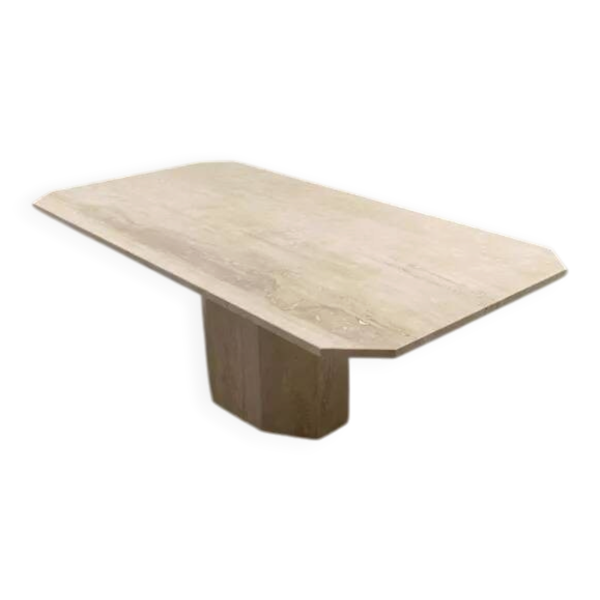 Grande table à manger en travertin, années 80
