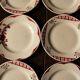 Lot 6 small mismatched plates Niger Corsica red Digoin Sarreguemines