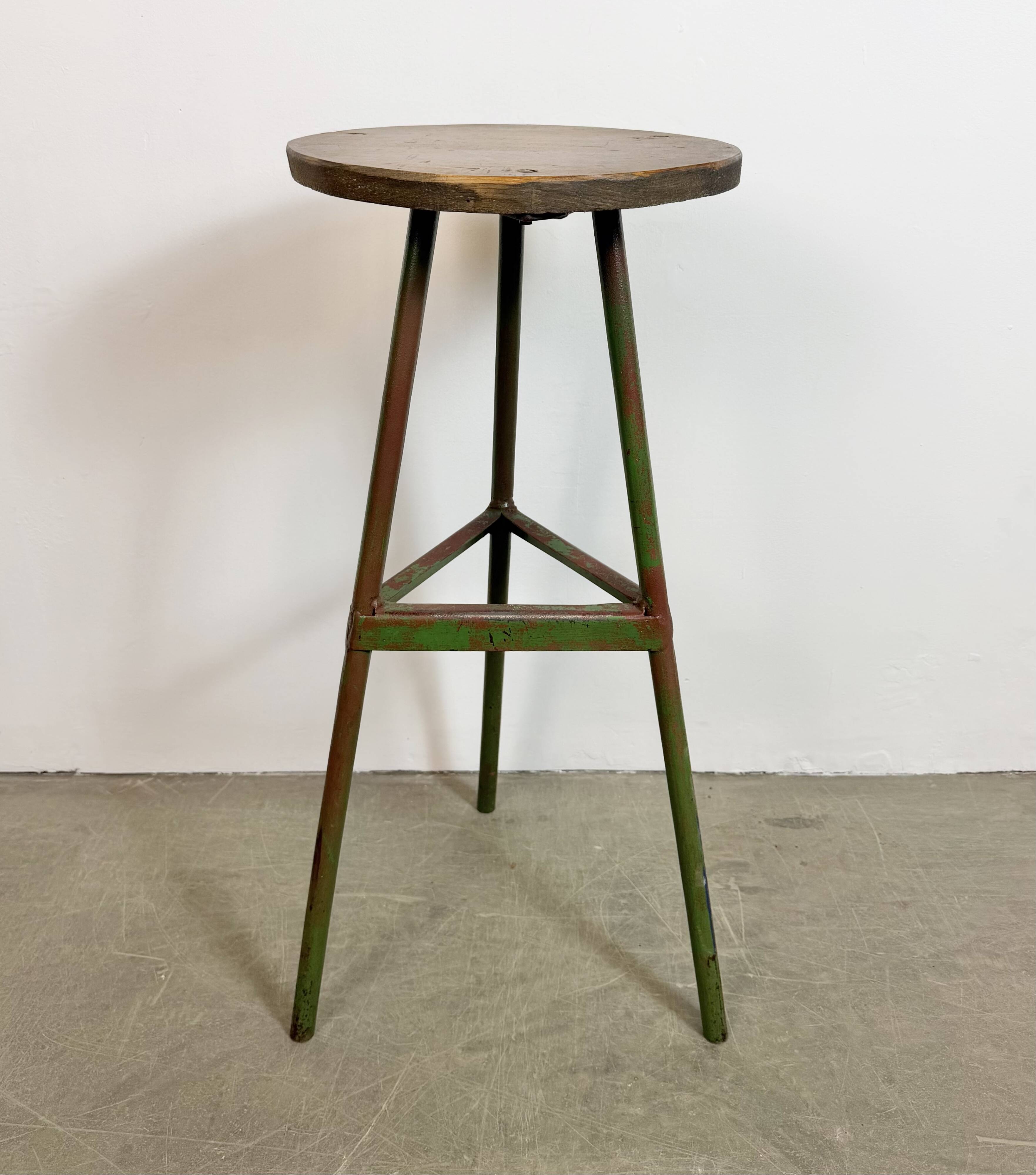 Green Industrial Workshop Stool, 1960s