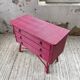 Commode rotin rose vintage