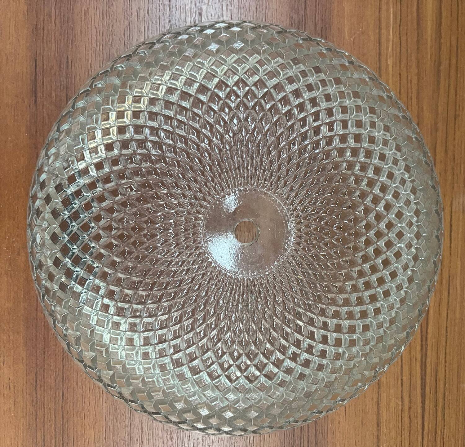 Pair of chiseled glass suspension ceiling lights