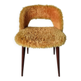 Authentic old vintage furry armchair in good condition