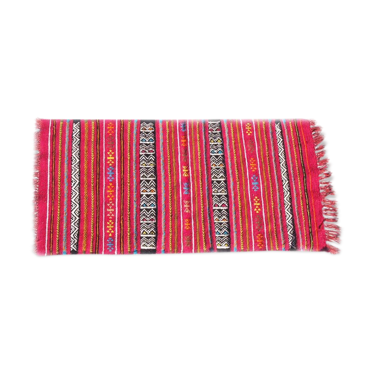 Kilim traditional handmade Berber red carpet 148x72cm