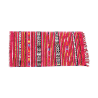 Kilim tapis rouge fait main traditionnel berbère 148x72cm
