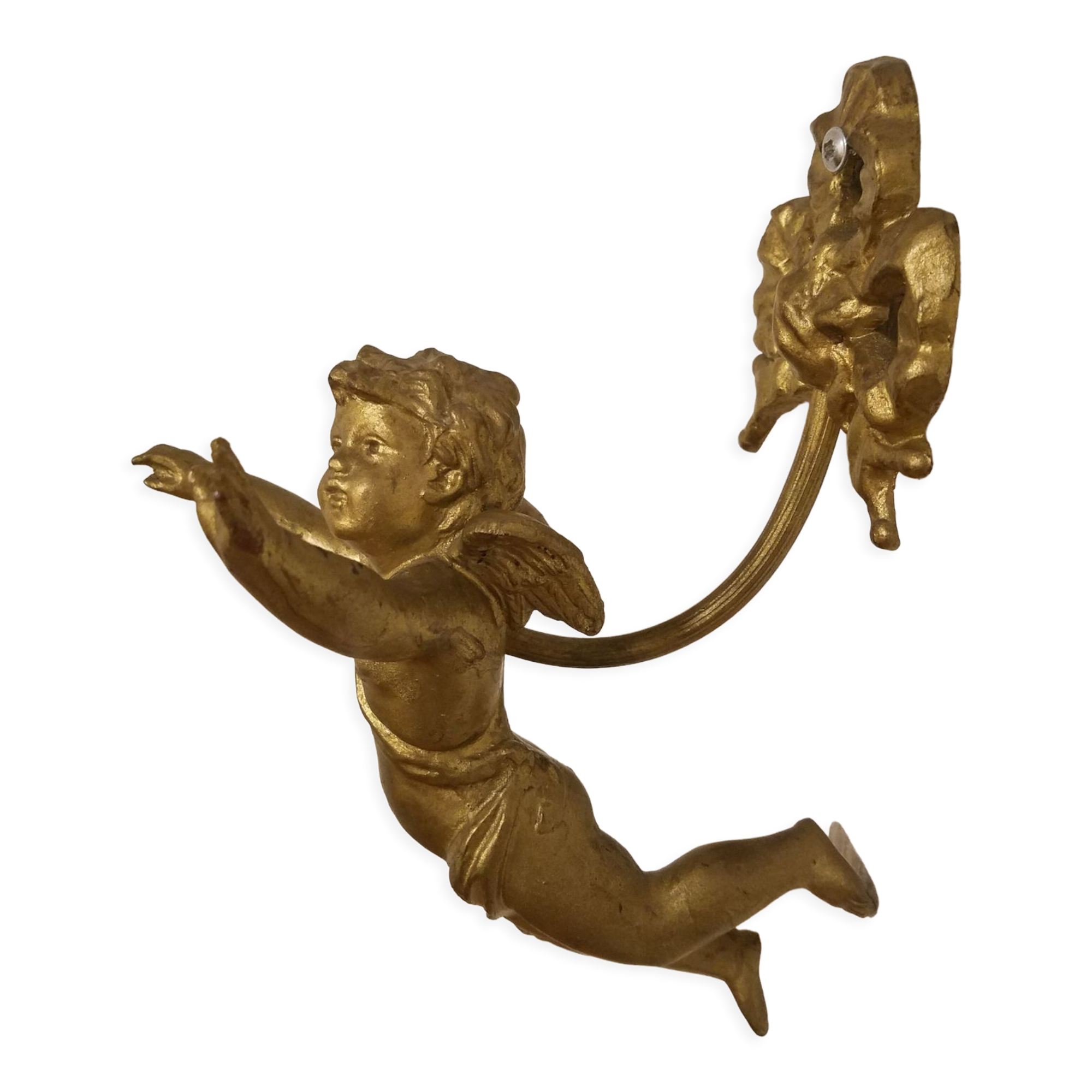Hook in gilded bronze cherub or angelo