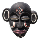 African ceramic mask Chokwe mwana pwo, pottery, wall decoration, signed mask, collection, 50's