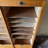 Vintage 70s double curtain filing cabinet
