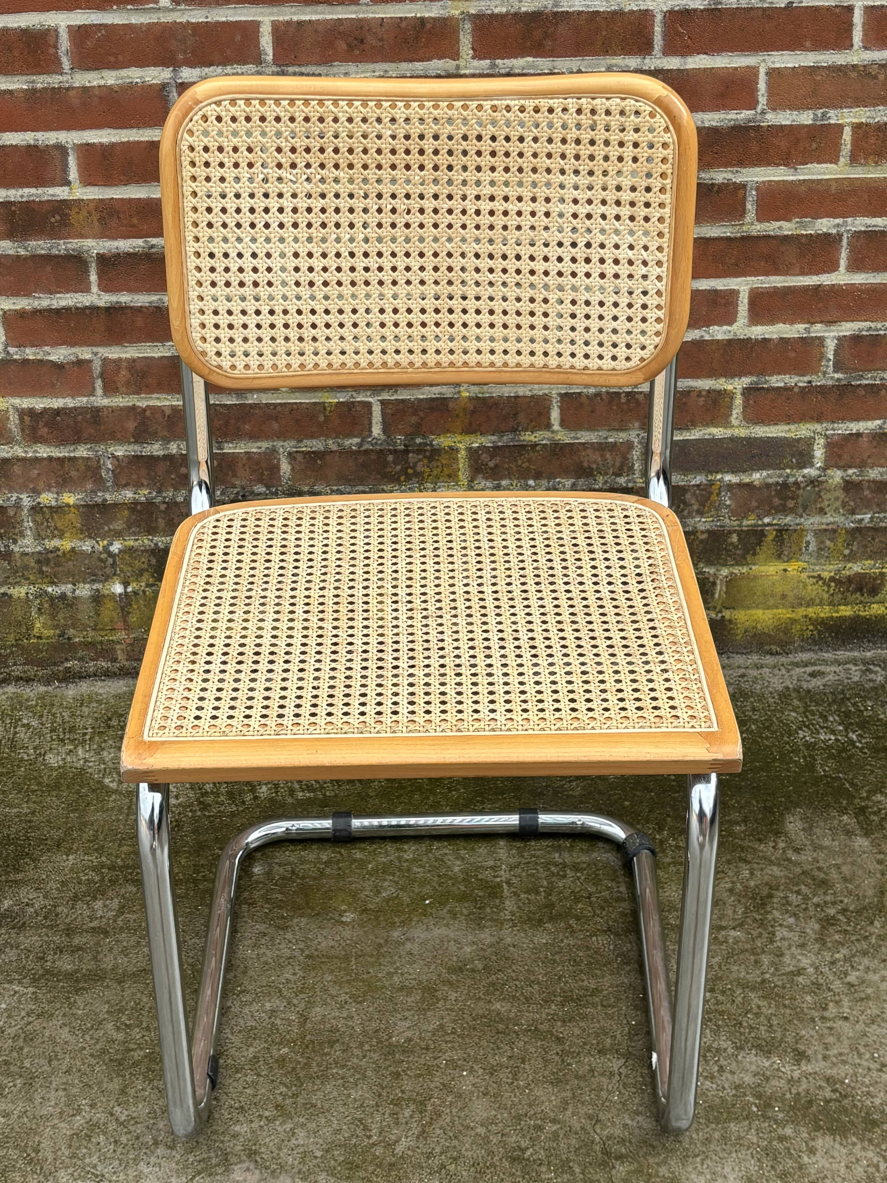 Set of 4 chairs model Cesca B32 designed by Marcel Breuer design