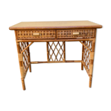 2-drawer rattan desk from the 1970