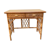 2-drawer rattan desk from the 1970