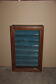 Wall display cabinet in solid oak with dovetail joints, antique handcrafted cabinet for ornaments.