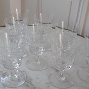 Set of 8 wine glasses Cristallerie de Lorraine 50s