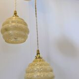 Vintage design chandelier in yellow Clichy glass