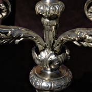 Gallia Christofle Paire 2 Candelabras Chandeliers Silver Bronze Louis XVI H45cm