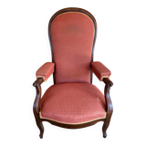 19th century Voltaire rack and pinion armchair in walnut