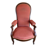 Fauteuil Voltaire à crémaillère XIXem en noyer