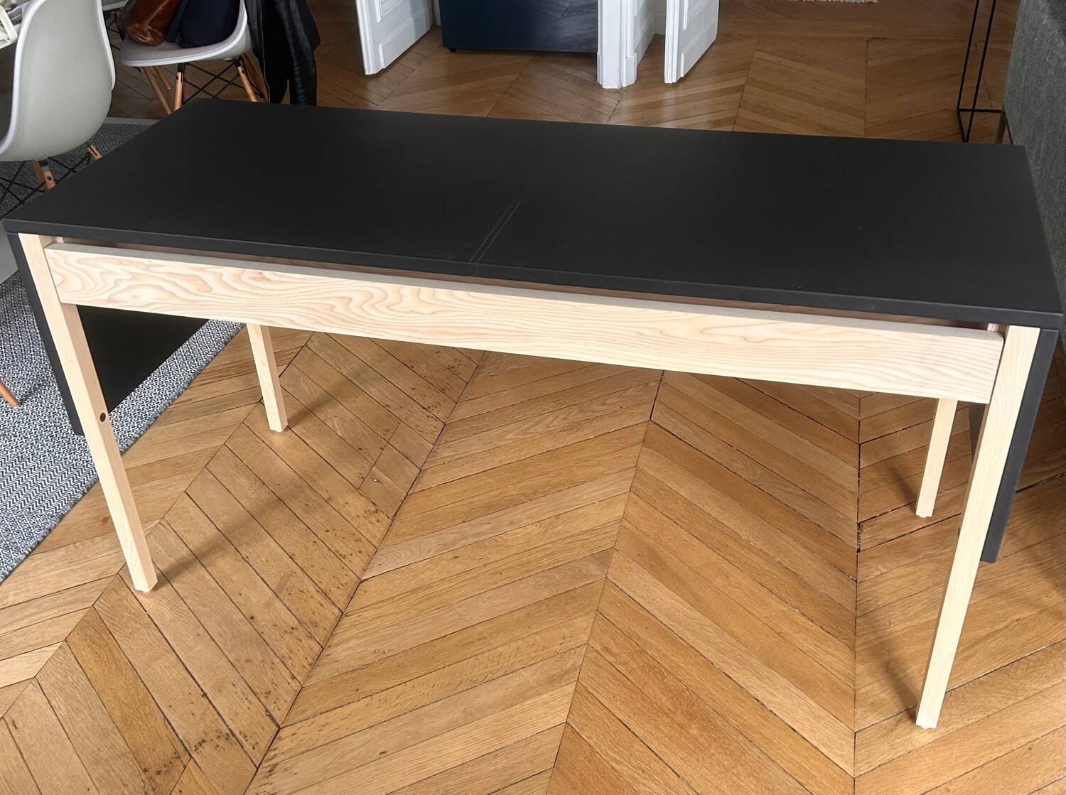 Leather draped desk