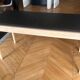 Leather draped desk