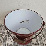 Old brown enamel bucket