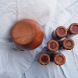 Orangeade service with a jug and 6 glasses - vintage terracotta