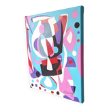 Contemporary Abstract "Morning Blues", Small Unframed Oil Painting, 2022