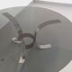 Vintage round coffee table in glass, chromed metal and black metal Space Age style of the 70s