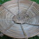 Low seat vintage rattan and wood