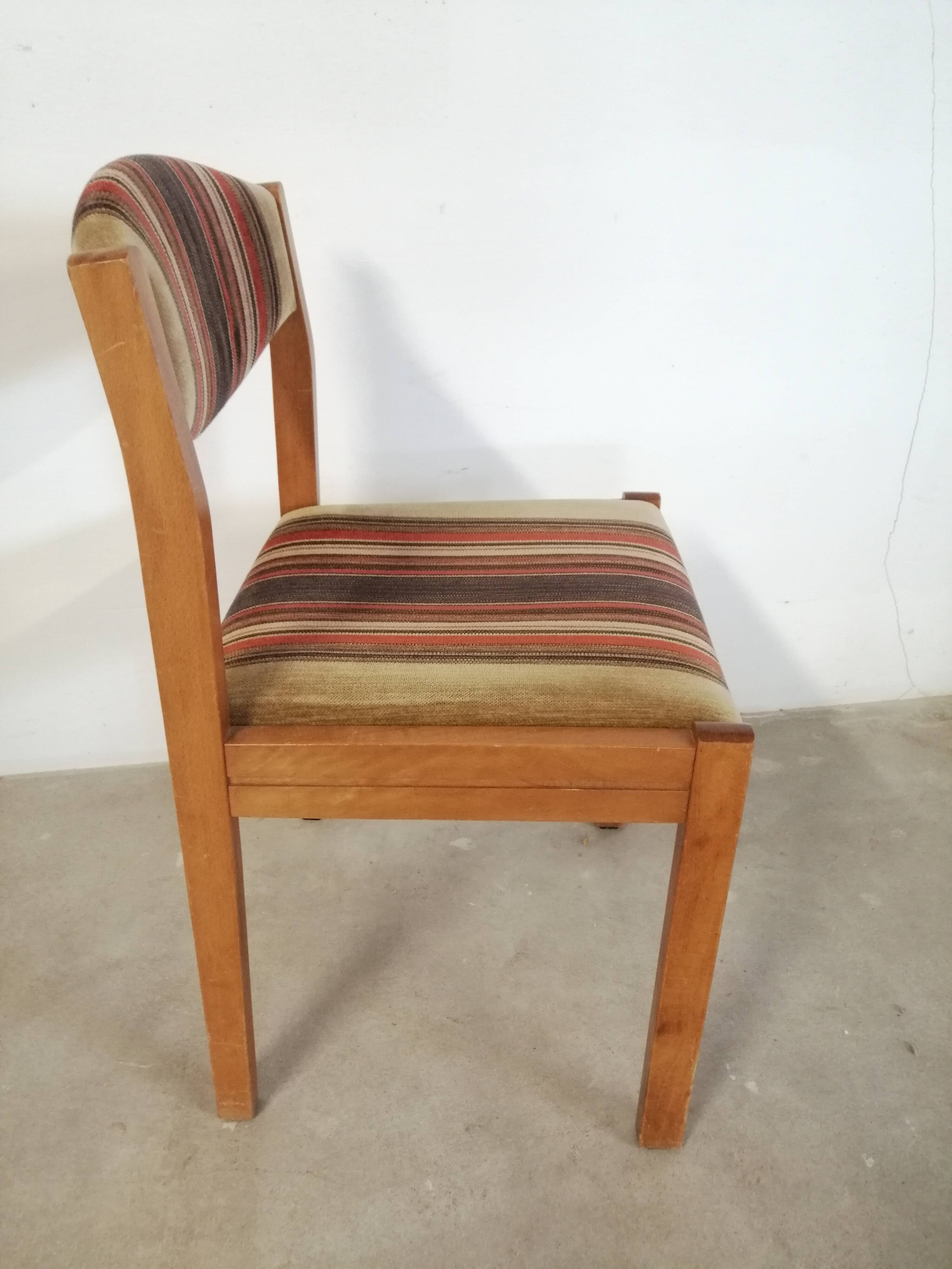 6 vintage chairs year 70 wood and velvet