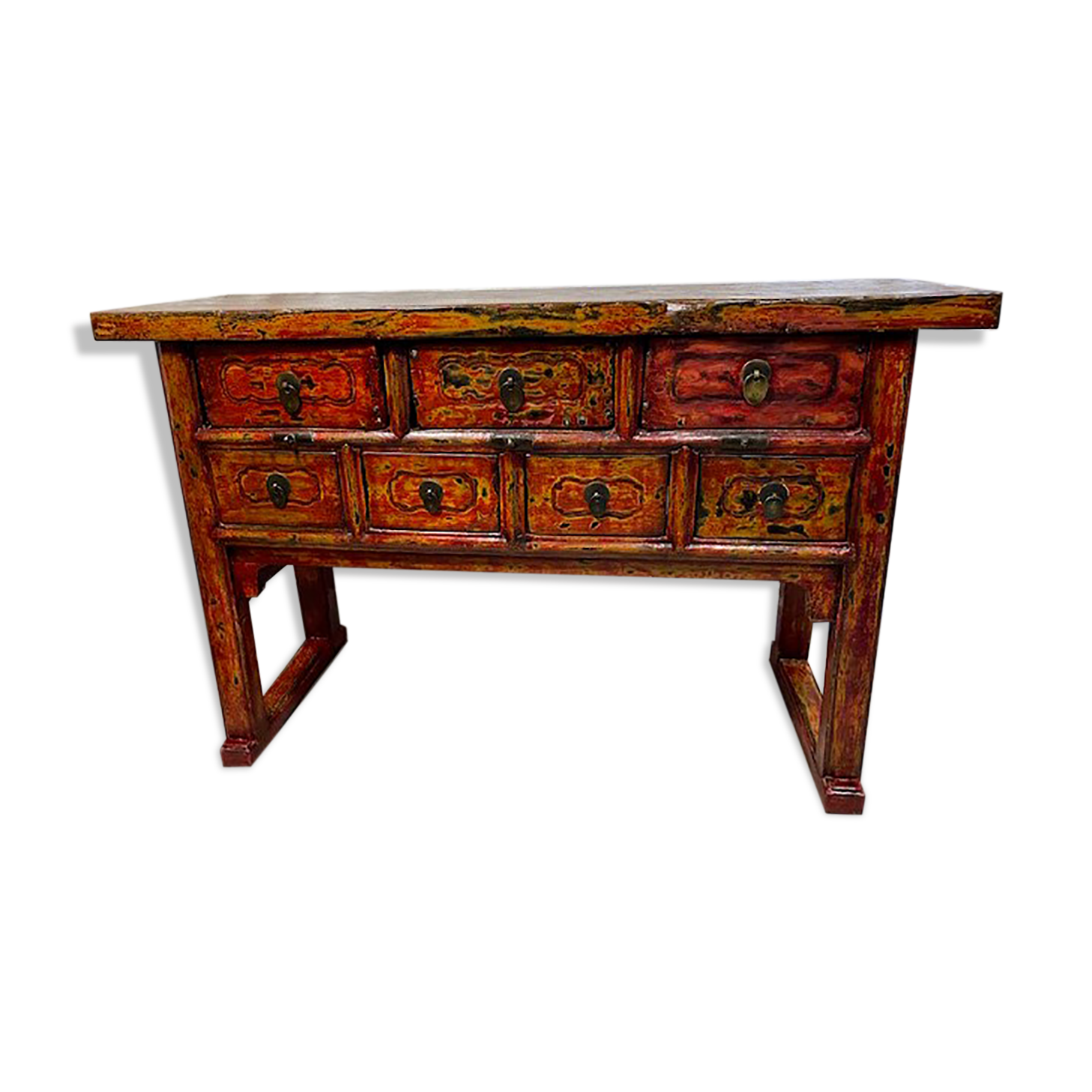 Chinese console 19th century abalone massive china lacasing